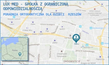 PORADNIA ORTODONTYCZNA DLA DZIECI - LUX MED SPÓŁKA Z OGRANICZONĄ ODPOWIEDZIALNOŚCIĄ - AL. JÓZEFA PIŁSUDSKIEGO 31,  RZESZÓW