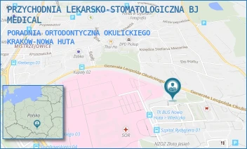 PORADNIA ORTODONTYCZNA OKULICKIEGO - PRZYCHODNIA LEKARSKO-STOMATOLOGICZNA BJ MEDICAL - UL. GEN. LEOPOLDA OKULICKIEGO 49/L2,  KRAKÓW-NOWA HUTA