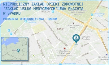 PORADNIA ORTODONTYCZNA - NIEPUBLICZNY ZAKŁAD OPIEKI ZDROWOTNEJ "ZAKŁAD USŁUG MEDYCZNYCH" EWA PŁACHTA W SPADKU - LIMANOWSKIEGO 69 A,  RADOM