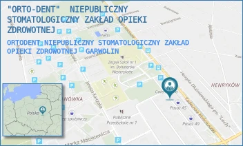 ORTODENT NIEPUBLICZNY STOMATOLOGICZNY ZAKŁAD OPIEKI ZDROWOTNEJ - "ORTO-DENT"  NIEPUBLICZNY STOMATOLOGICZNY ZAKŁAD OPIEKI ZDROWOTNEJ - KOŚCIUSZKI 49J,  GARWOLIN