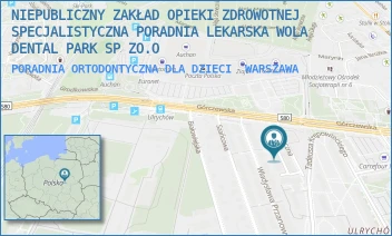PORADNIA ORTODONTYCZNA DLA DZIECI - NIEPUBLICZNY ZAKŁAD OPIEKI ZDROWOTNEJ SPECJALISTYCZNA PORADNIA LEKARSKA WOLA DENTAL PARK SP ZO.O - MROCZNA 5A,  WARSZAWA