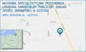 WSPL-ORTODONCJA - WOJSKOWA SPECJALISTYCZNA PRZYCHODNIA LEKARSKA SAMODZIELNY PUBLICZNY ZAKŁAD OPIEKI ZDROWOTNEJ W GIŻYCKU - OBWODOWA 3, GIŻYCKO