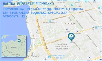 INDYWIDUALNA SPECJALISTYCZNA PRAKTYKA LEKARSKA LEK.STOM.HALINA SUCHWAŁKO SPECJALISTA ORTODONTA - HALINA ELŻBIETA SUCHWAŁKO - SŁOWACKIEGO 15K,  EŁK