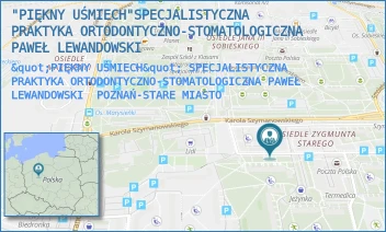 "PIĘKNY UŚMIECH" SPECJALISTYCZNA PRAKTYKA ORTODONTYCZNO-STOMATOLOGICZNA PAWEŁ LEWANDOWSKI - "PIĘKNY UŚMIECH"SPECJALISTYCZNA PRAKTYKA ORTODONTYCZNO-STOMATOLOGICZNA PAWEŁ LEWANDOWSKI - OSIEDLE ZYGMUNTA STAREGO 14/C,  POZNAŃ-STARE MIASTO